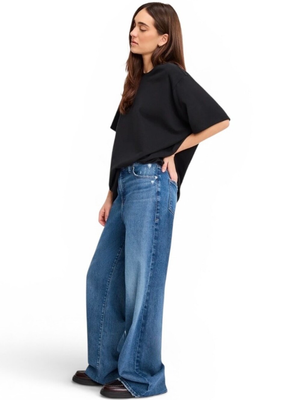 GOOD AMERICAN High Waisted Good Ease Relaxed Jeans - Size 32